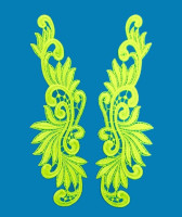 Noen színű páros csipke 28x9cm - FLUORESCENT GIALLO